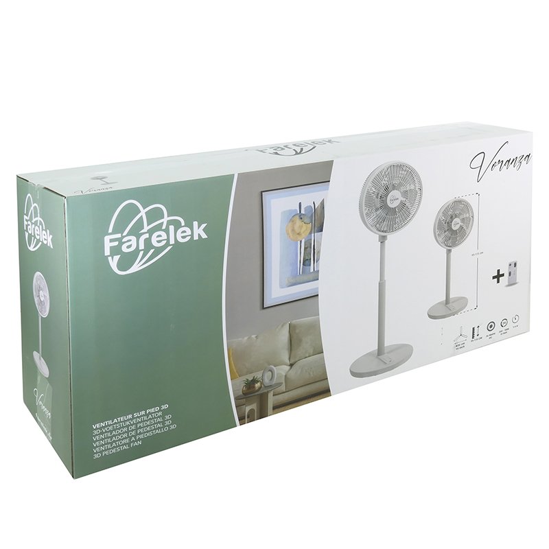 Ventilator cu picior, telescopic, 36cm, telecomanda, VERANZA