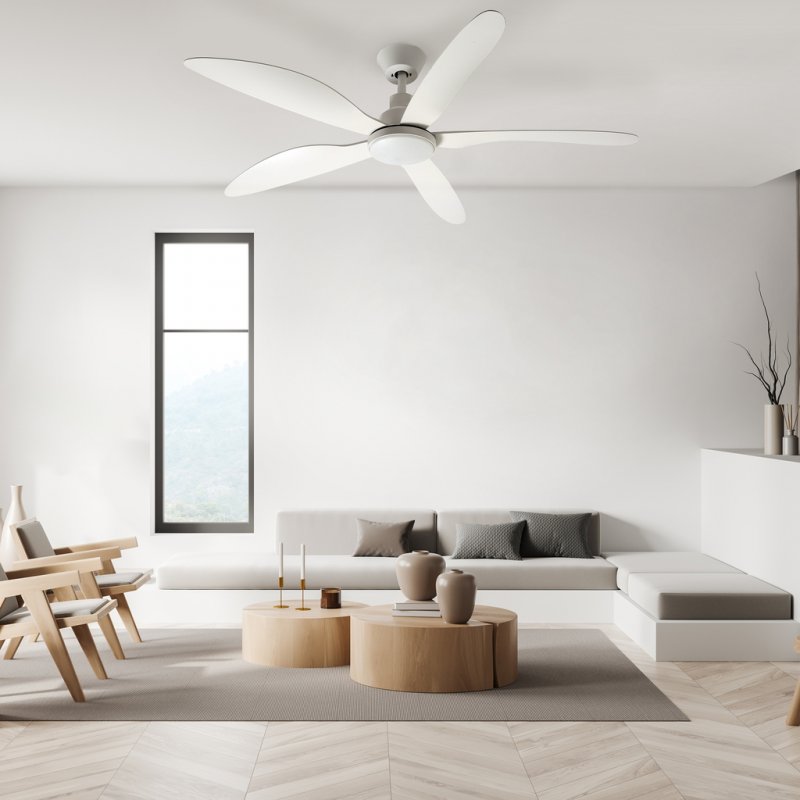 Ventilator de plafon, 25W, diametru 140cm, 5 palete ABS, LED 18W 1980 lumeni, telecomanda, Brisa atta