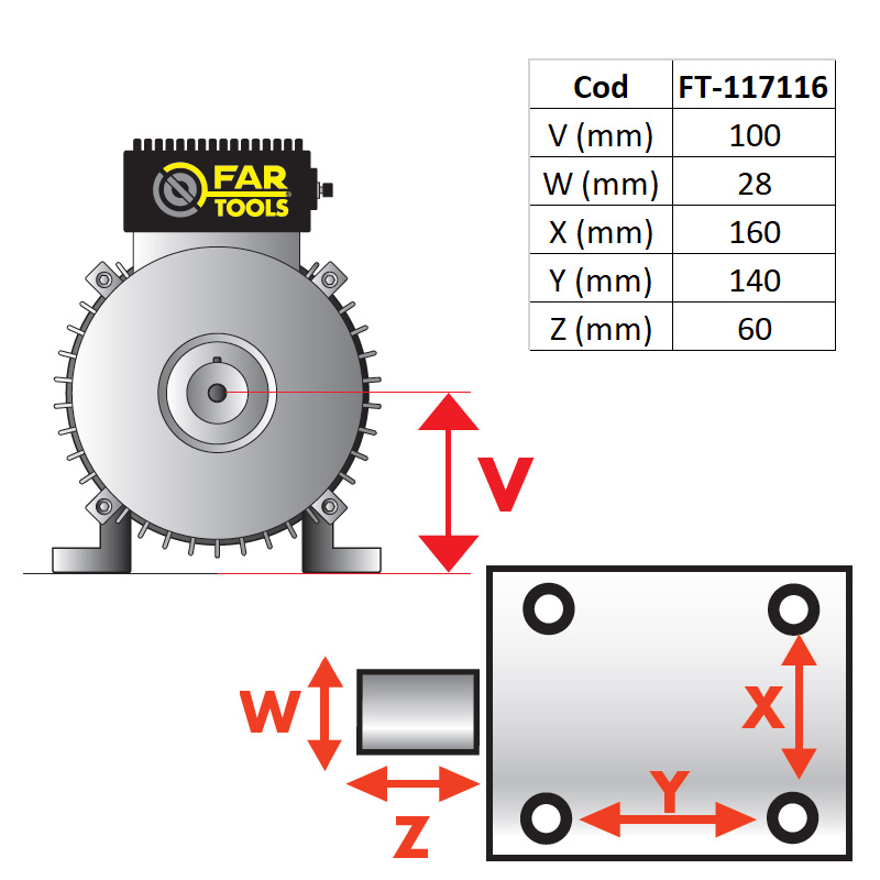 Motor electric 3 CP, arbore 28 mm, 1500 rpm, monofazat