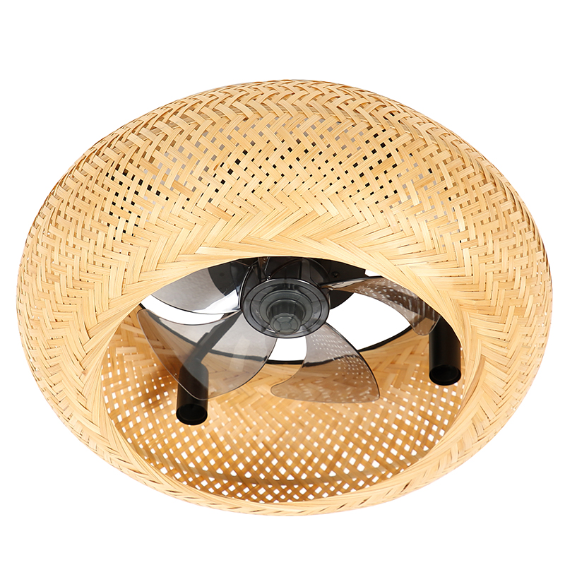 Ventilator de plafon, 20W, diametru 28cm, palete transparente ABS, 4 becuri E14, telecomanda,  Canissea