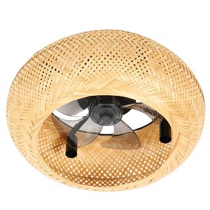 Ventilator de plafon, 20W, diametru 28cm, palete transparente ABS, 4 becuri E14, telecomanda,  Canissea