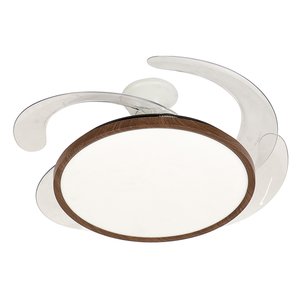Ventilator de plafon, 20W, diametru 112cm, palete transparente ABS, LED 30W 3300 lumeni, telecomanda, Aelion