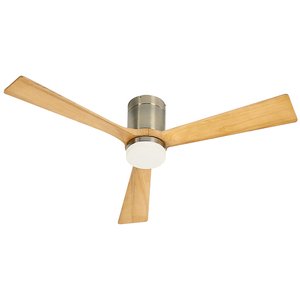 Ventilator de plafon, 38W, diametru 132cm, 3 palete din lemn, LED 18W 1980 lumeni, telecomanda, Tivar